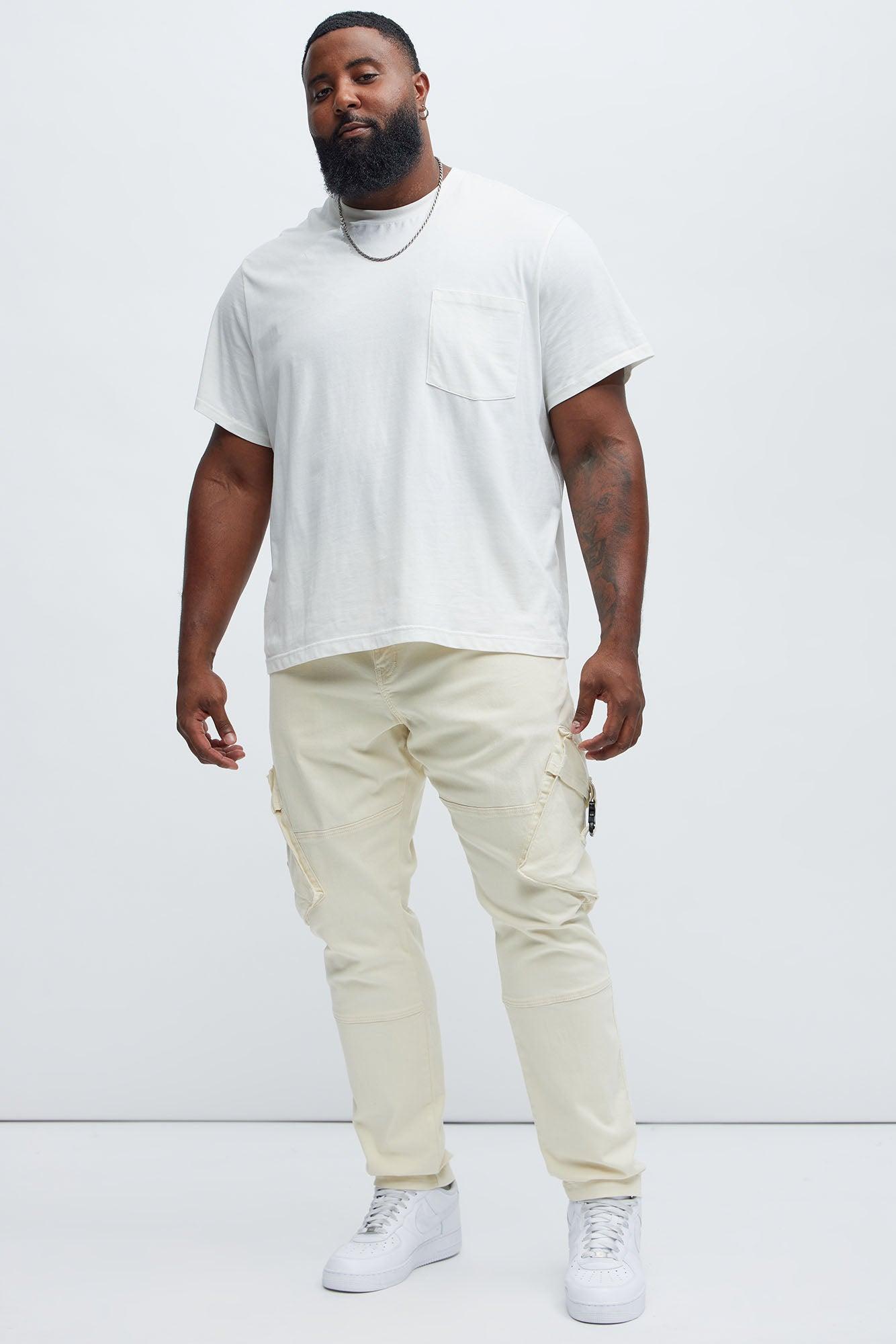 Hayes Stacked Skinny Cargo Pants - Cream Product Image
