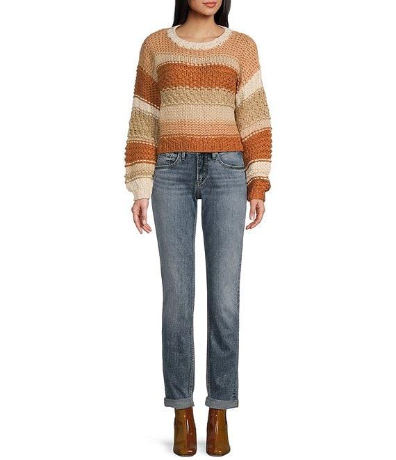 Sadie & Sage Butter Pecan Stripe Chunky Sweater Product Image
