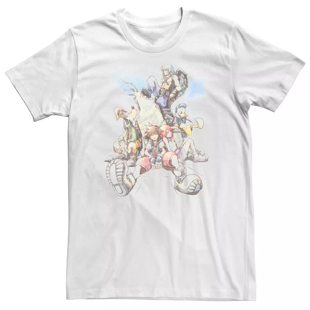 Big & Tall Disney Kingdom Hearts Group Shot Deep Dive Sketch Tee, Men's,  Product Image