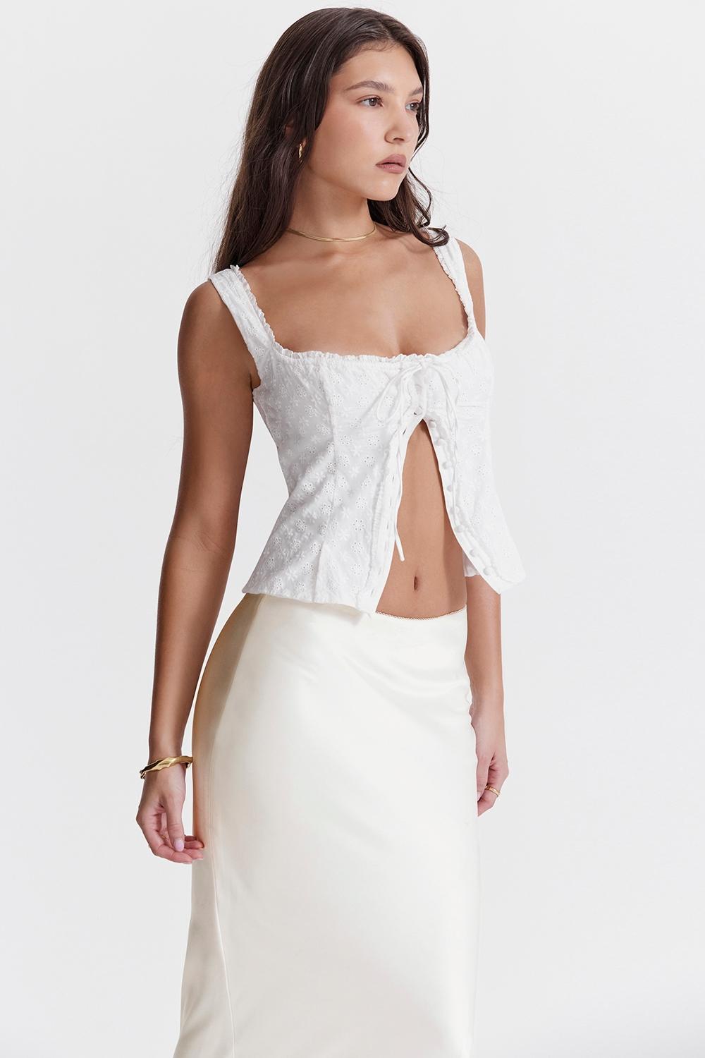 Juana  white broderie anglaise top Product Image