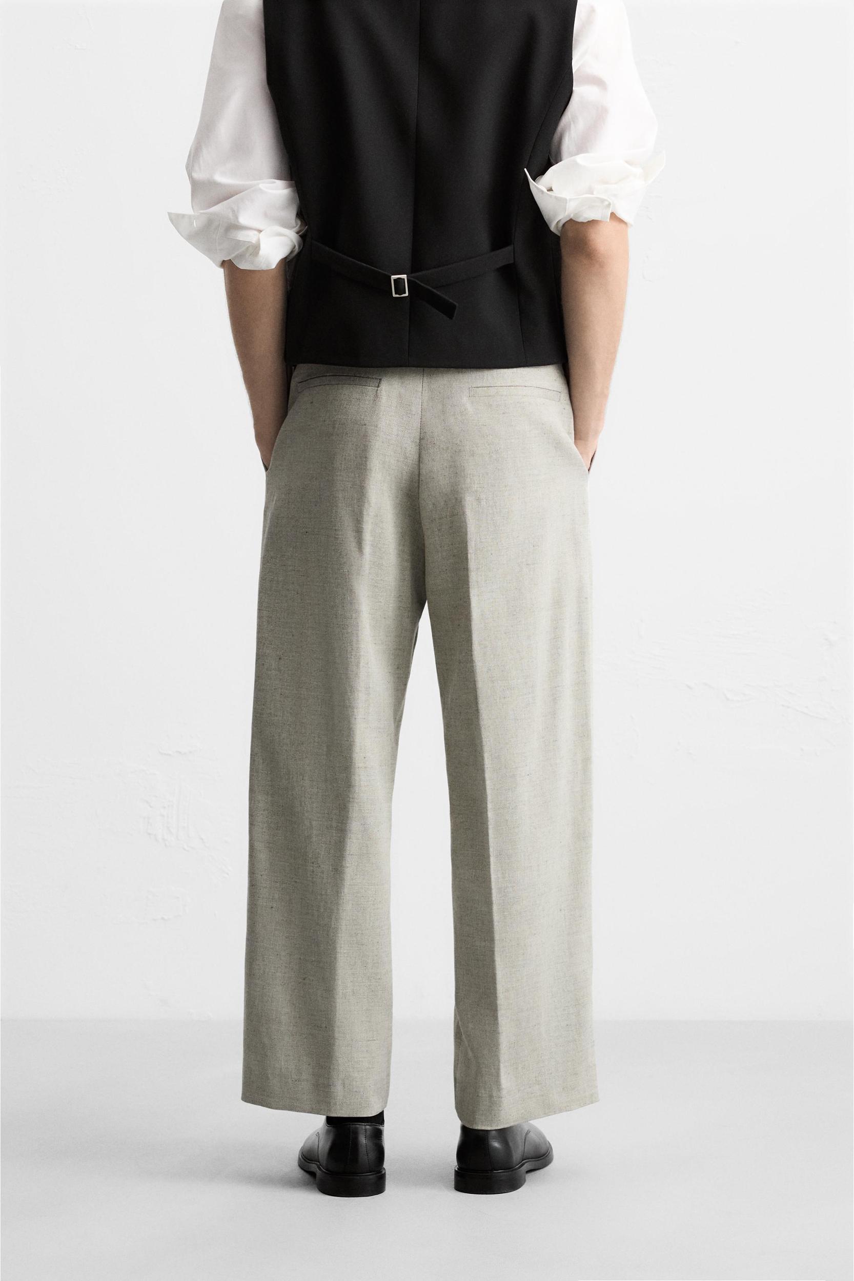 STRUCTURED LINEN SUIT PANTS Product Image