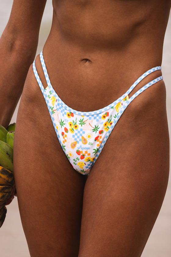 Malima White Multi Print Cheeky Bikini Bottoms Product Image