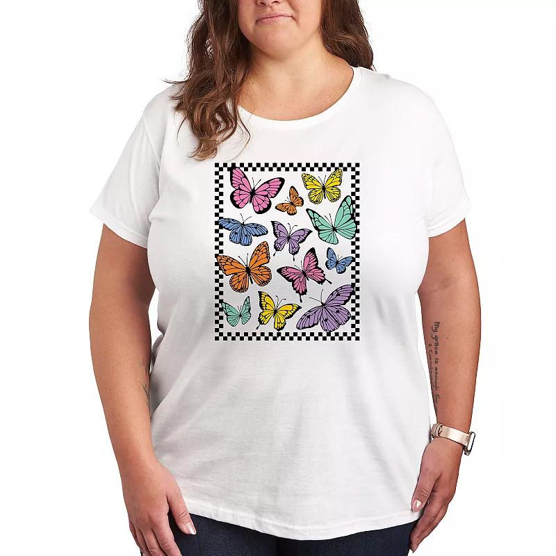 Plus Checker Butterfly Group Graphic Tee, Women's,  Product Image