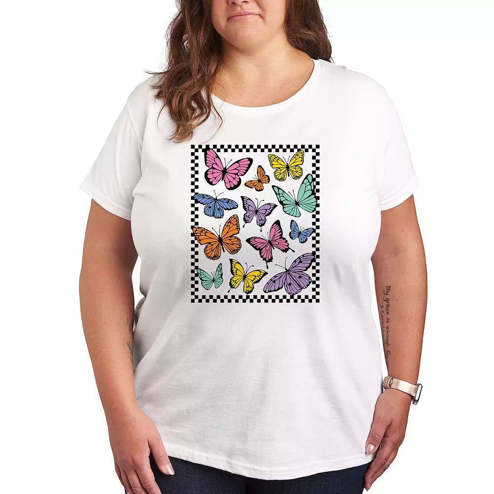 Plus Checker Butterfly Group Graphic Tee, Women's,  Product Image