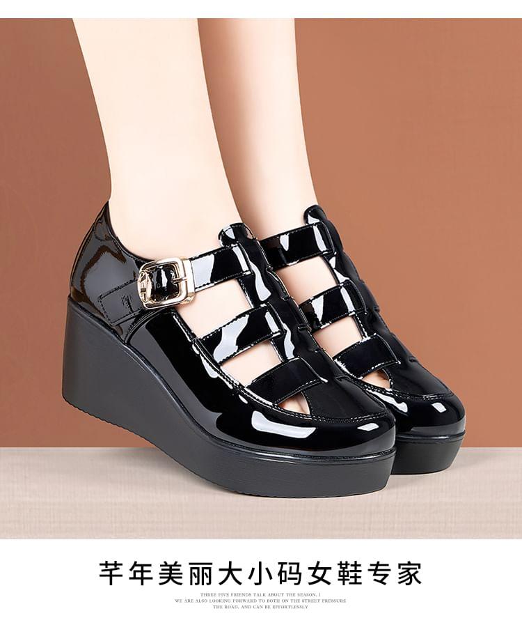 Platform Patent Leather Wedge Gladiator Sandals Product Image