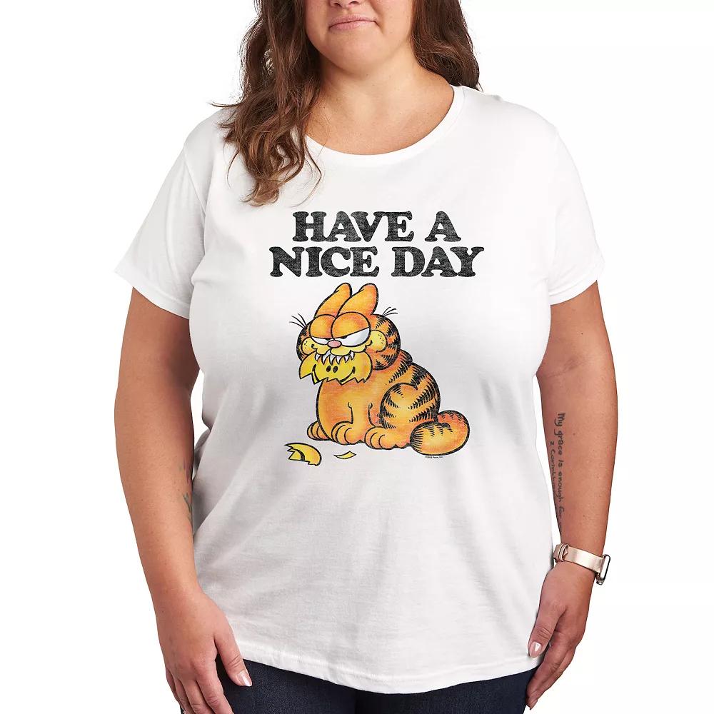 Plus Garfield Have A Nice Day Retro Graphic Tee, Women's,  Product Image