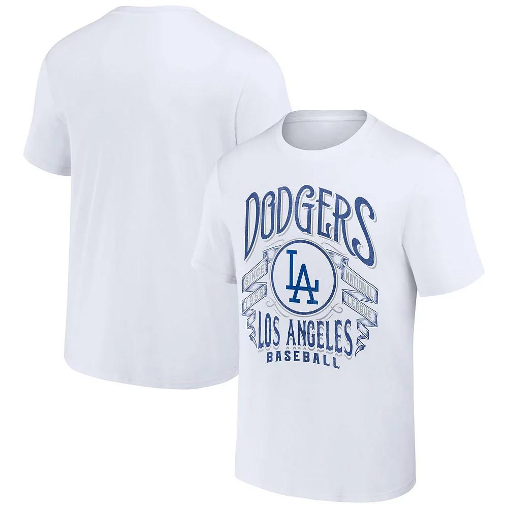 Men's Darius Rucker Collection by Fanatics White Los Angeles Dodgers Distressed Rock T-Shirt,  Product Image