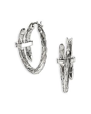 John Hardy Sterling Silver Diamond Spear Small Hoop Earrings Product Image