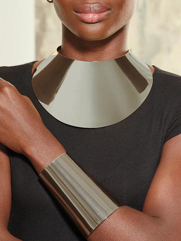 Geometric Necklaces Accessories + Earrings Accessories + Bracelet Accessories Three Pieces Set Product Image