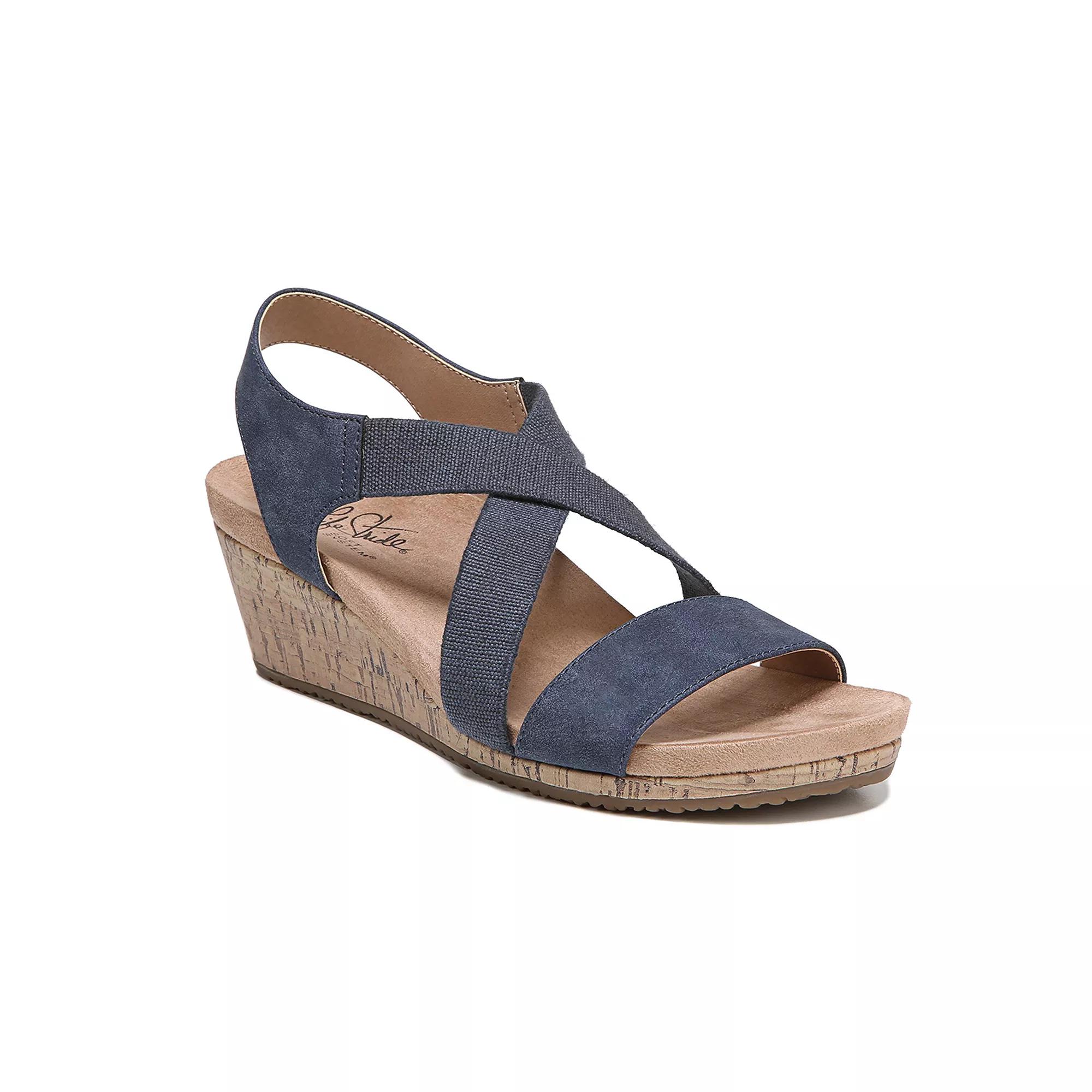 LifeStride Mexico Women's Wedge Sandals, Size: 7.5 Wide, Blue Product Image
