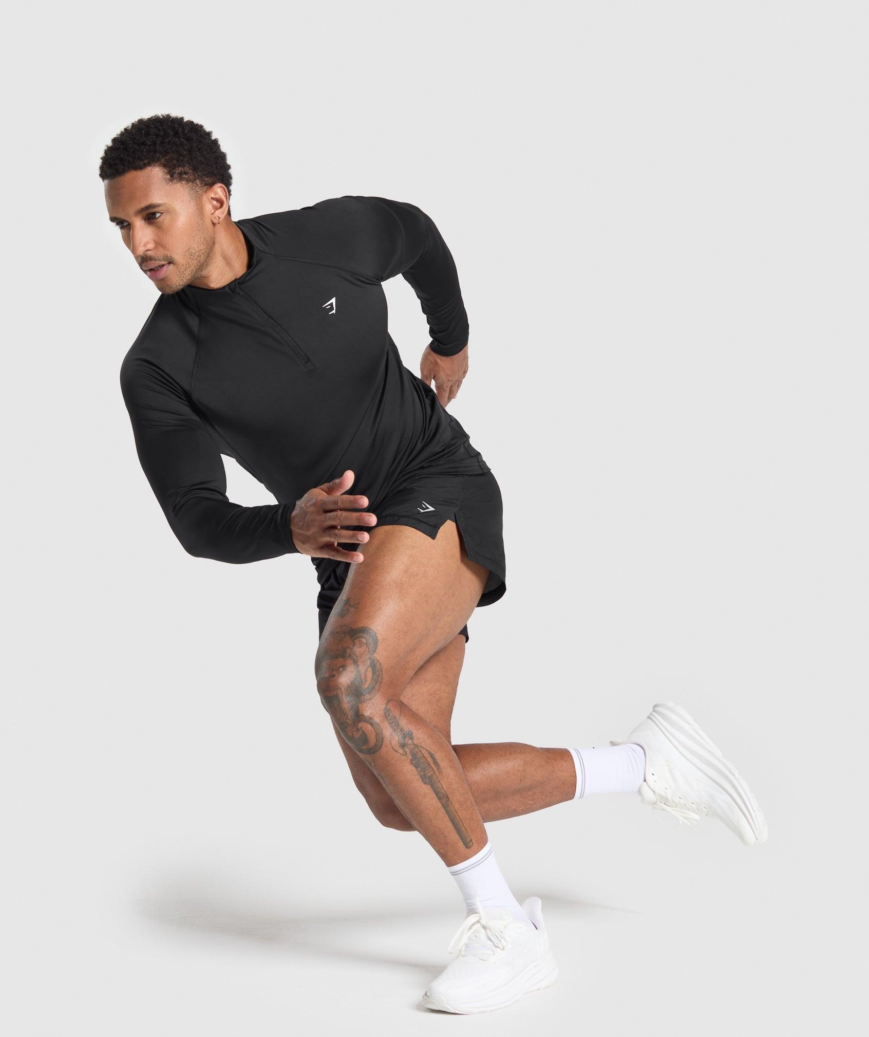 Gymshark Performance 1/4 Zip - Black Male Product Image