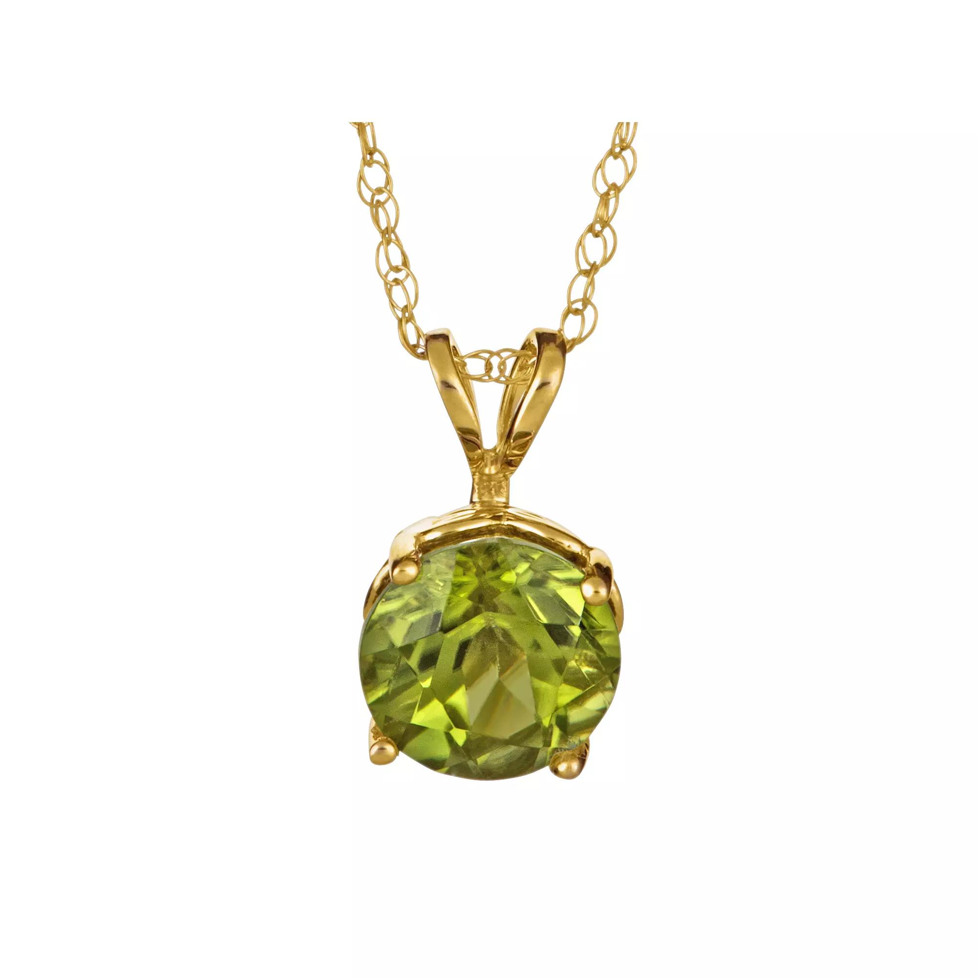 Celebration Gems 14k Gold Peridot Pendant, Women's, Size: 18", Green Product Image