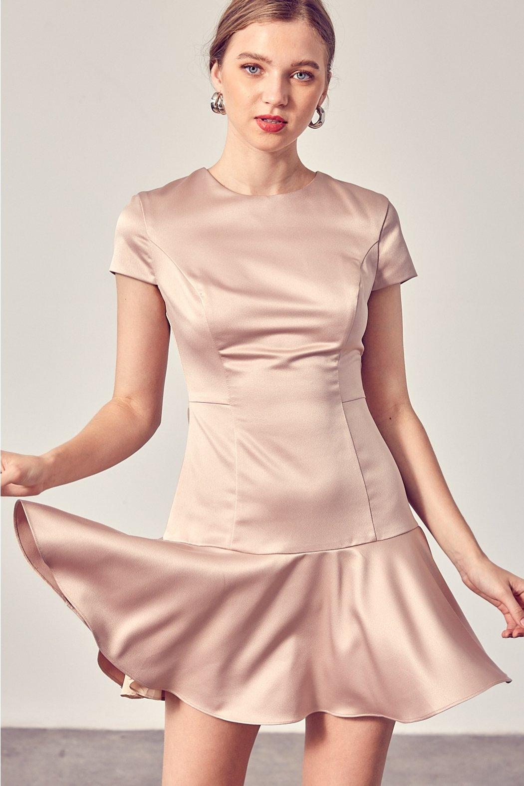 Back Open Criss Cross Detail Mini Dress Product Image