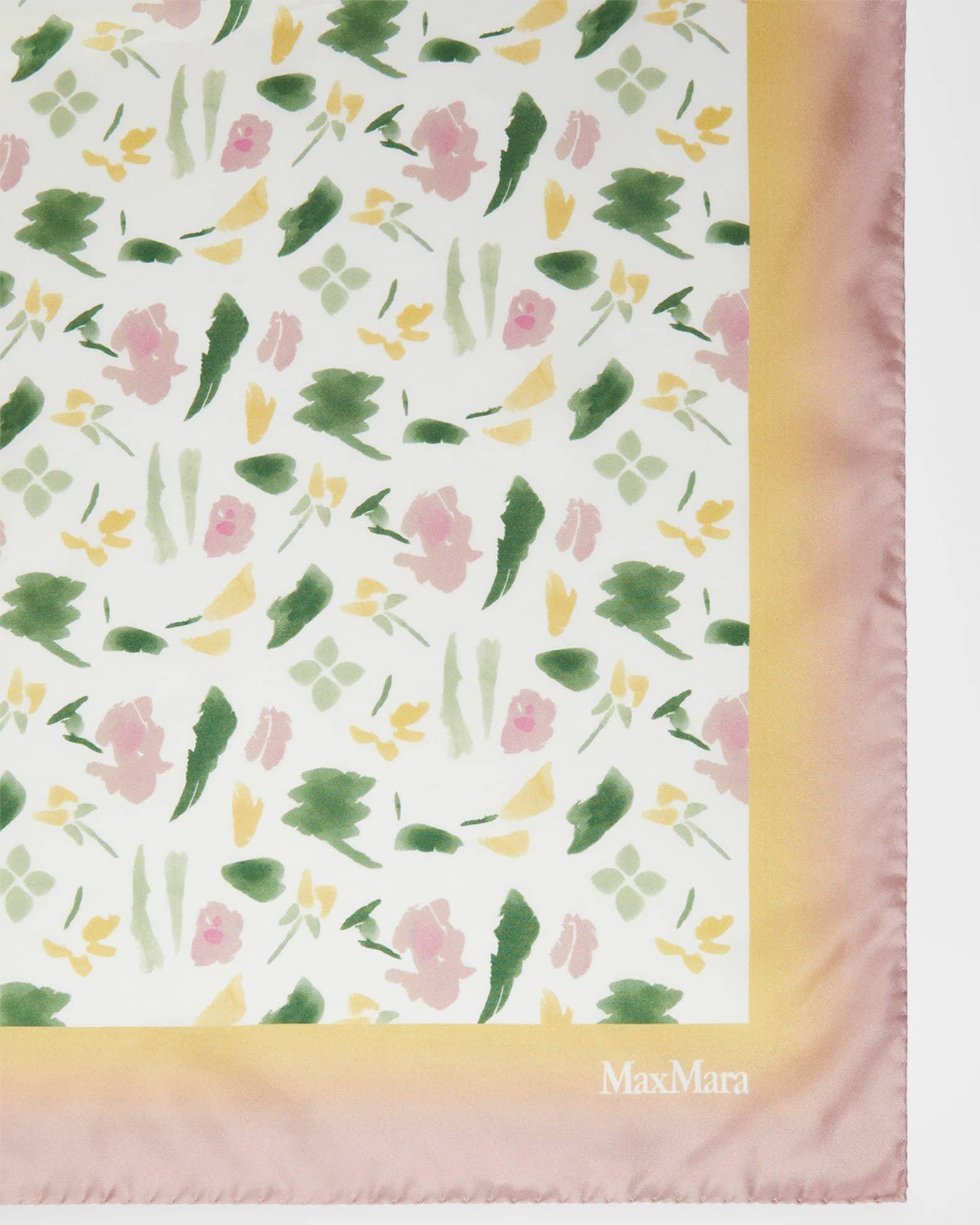 Floral-Print Square Silk Scarf  Product Image
