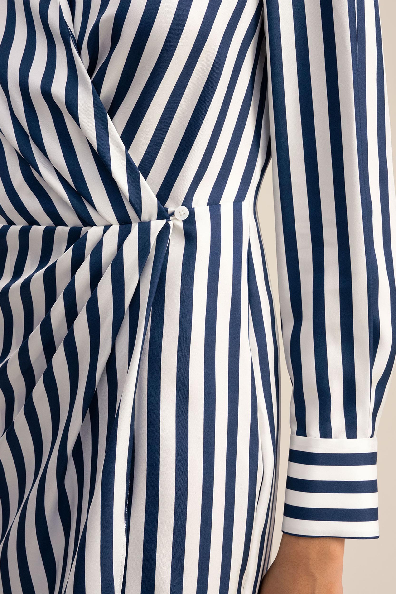 Amalfi Stripe Wrap Silk Shirtdress Product Image