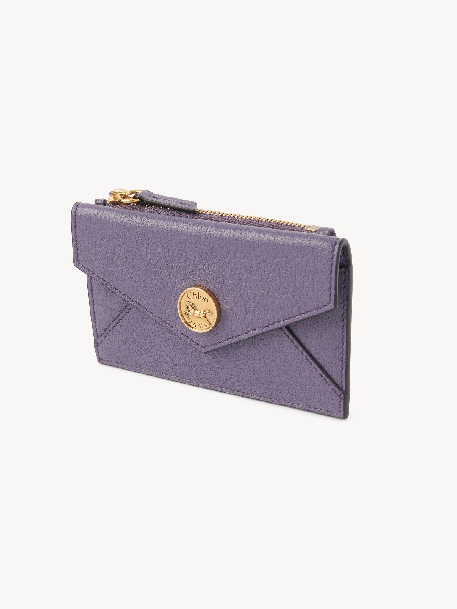 Small Envelope purse with card slots in grained leather Product Image