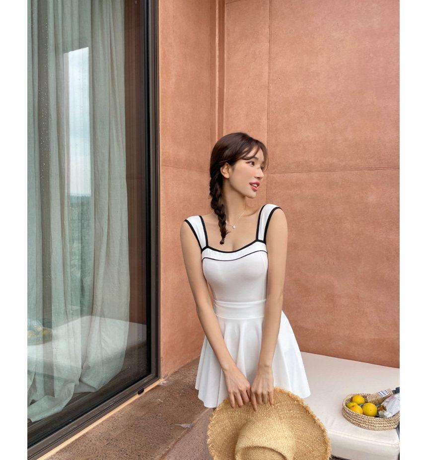 Contrast Trim Swimdress Product Image