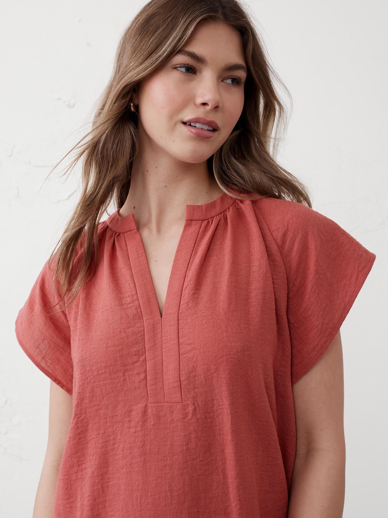 Gathered-Neck Mini Dress Product Image