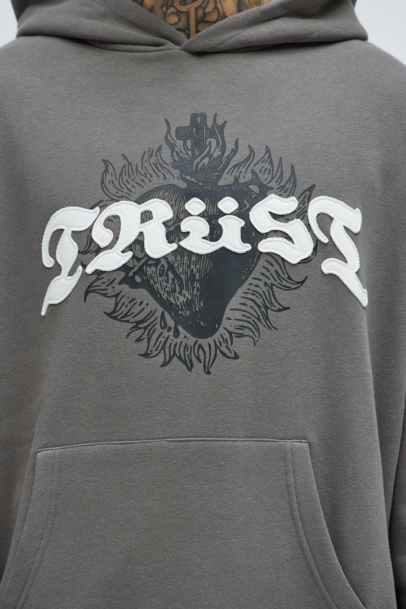 Tyson Trust Issues Oversized Hoodie - Grey Product Image