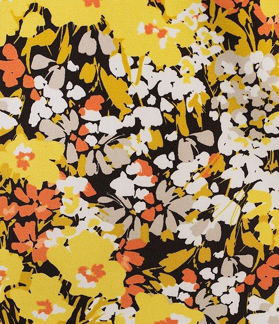 Kasper Plus Size Floral Print V-Neck Sleeveless Front Buckle Wrap Tank Product Image