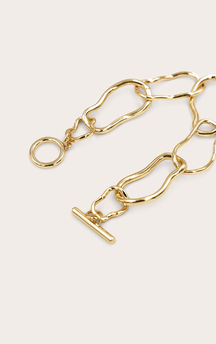 Gold Plated Textured Link Bracelet Product Image