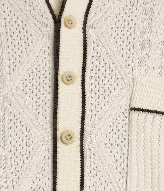 Murano Crocodile World Collection Textured Short Sleeve Tipped Polo Shirt Product Image