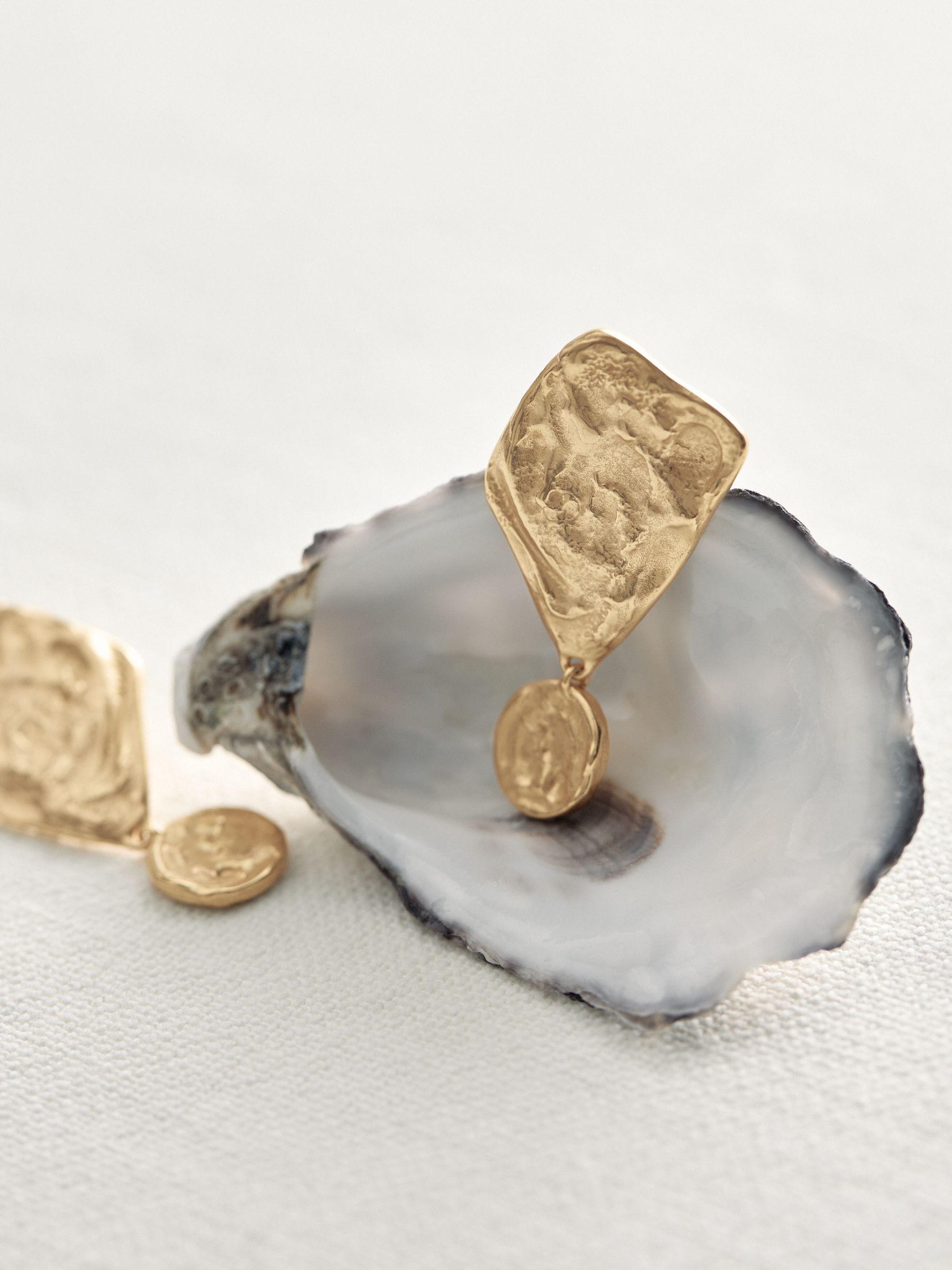 Molten Large Drop Earrings in Gold Tone Product Image