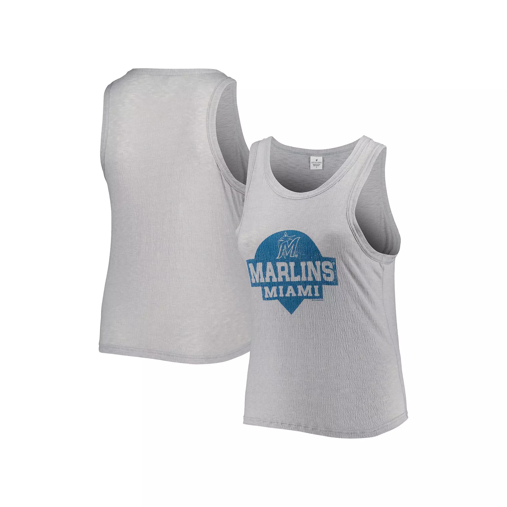 Women's Soft as a Grape Gray Miami Marlins Plus  Product Image