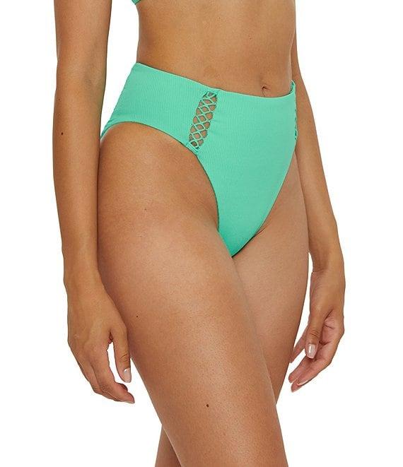 Becca By Rebecca Virtue Modern Edge Fine Ribbed Texture High Waist Swim Bottom Product Image