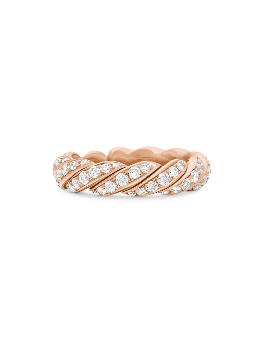 Womens Pavflex Band Ring in 18K Rose Gold Product Image