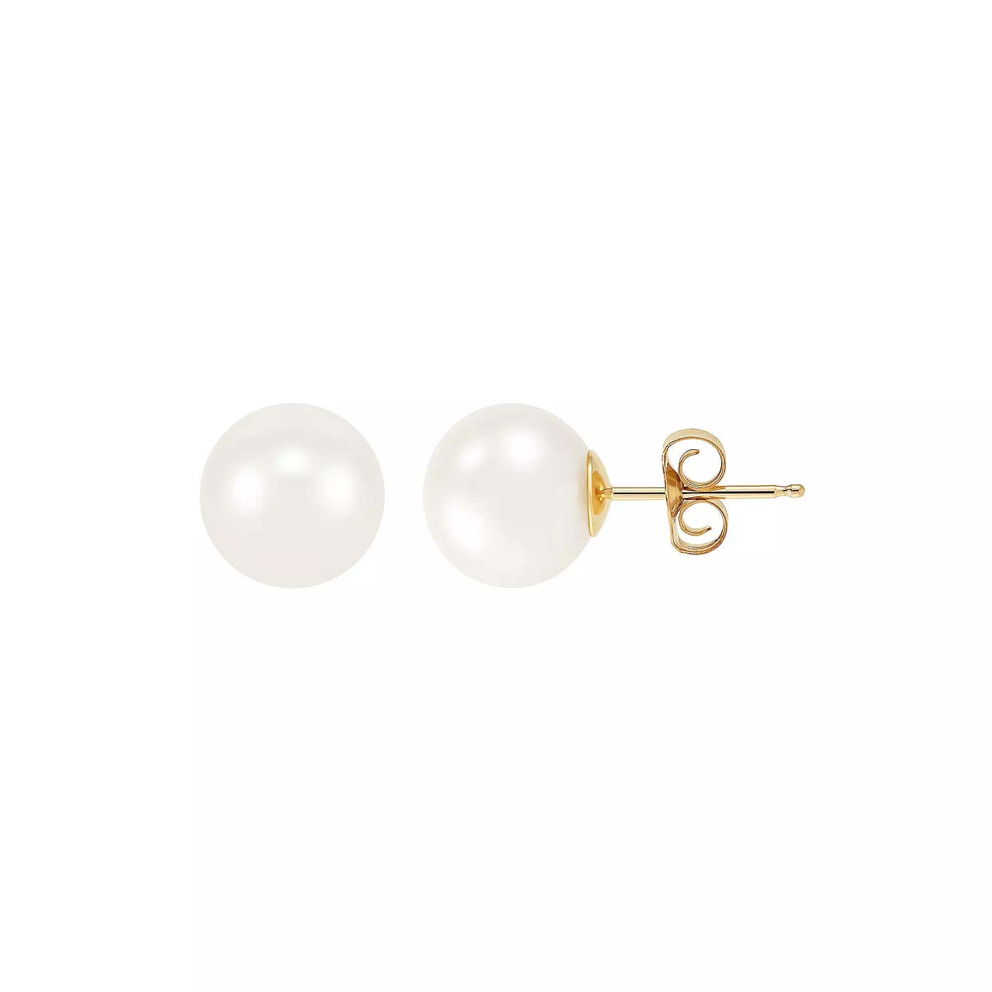 Freshwater by HONORA 10k Gold Freshwater Cultured Pearl Stud Earrings, Women's,  Product Image