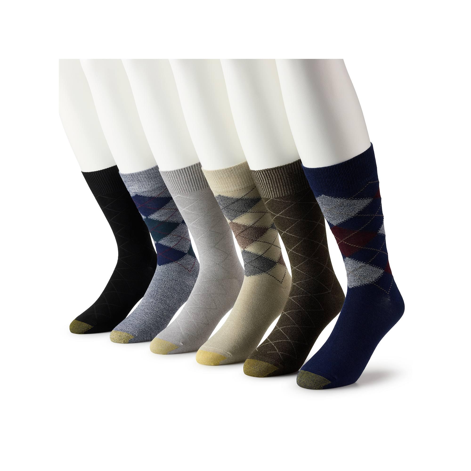 Men's GOLDTOE® 6-pack Cambell Argyle Crew Socks,  Product Image