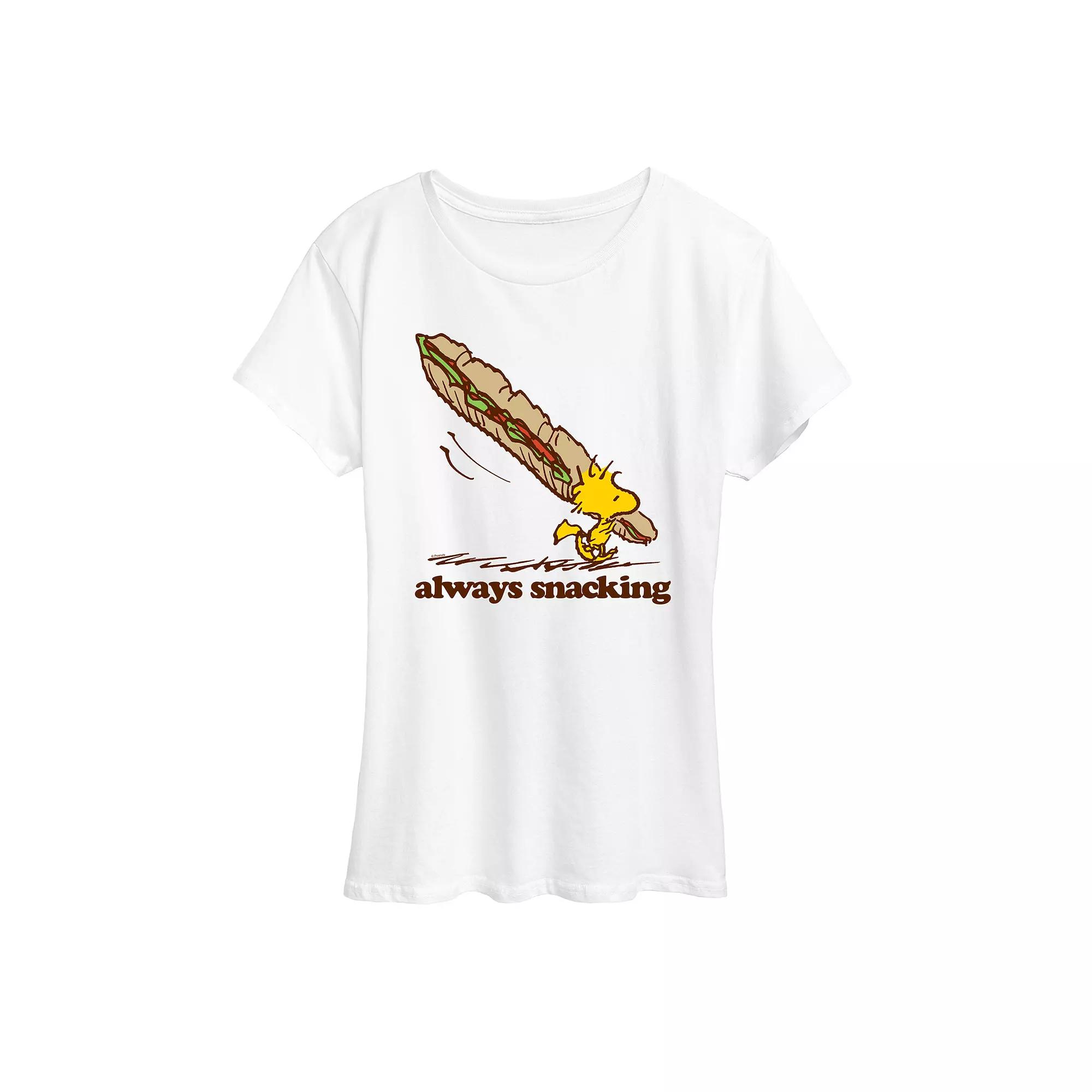 Women's Peanuts Woodstock Always Snacking Graphic Tee,  Product Image