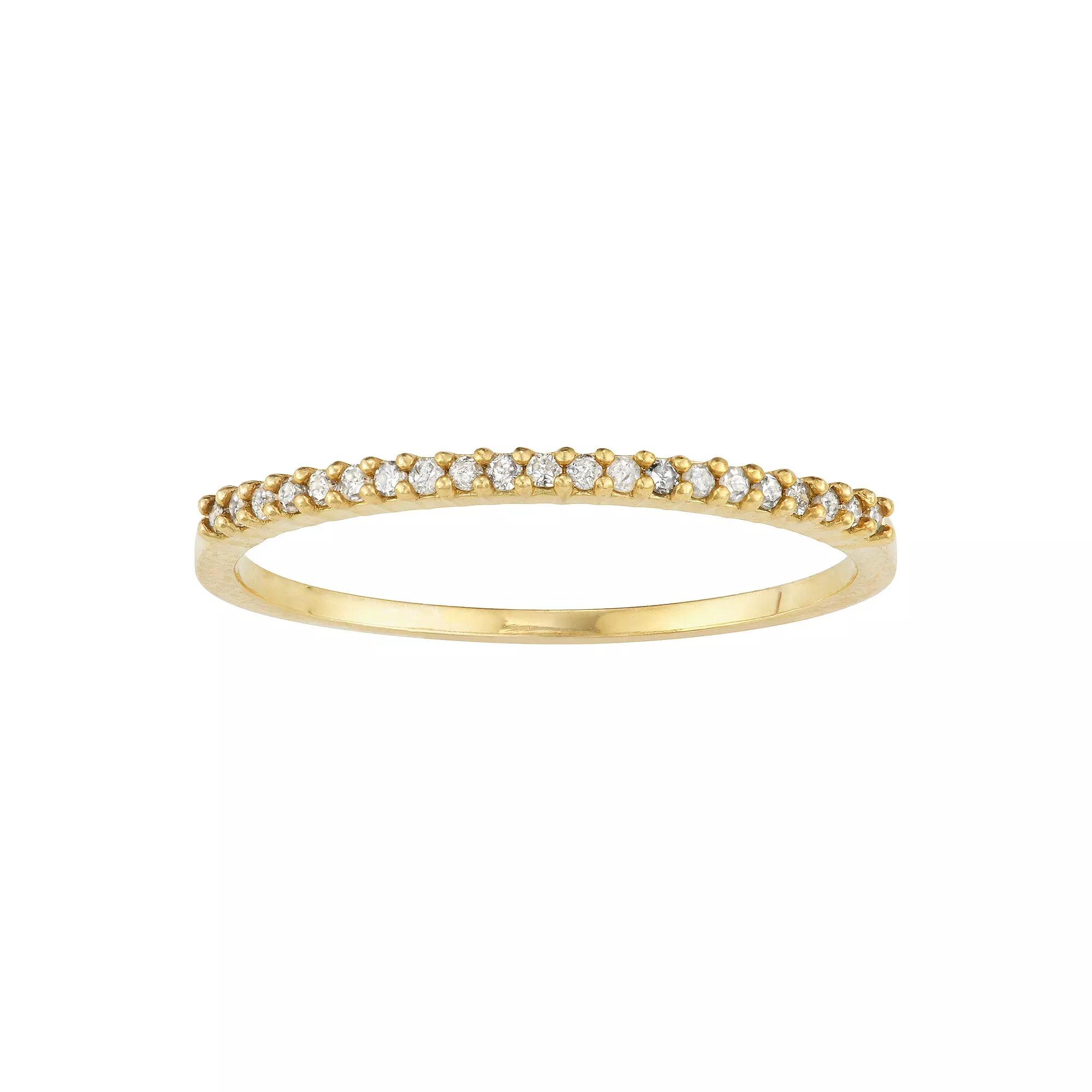 Tiara 10k Gold 1/10 Carat TW Diamond Band Ring, Women's, Size: 8, White Product Image