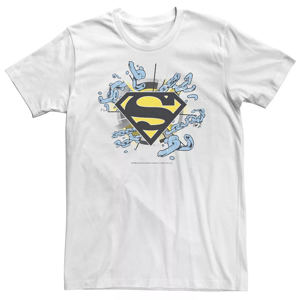 Big & Tall DC Comics Superman Chain Link Logo Tee, Men's, Size: XXL Tall, White Product Image