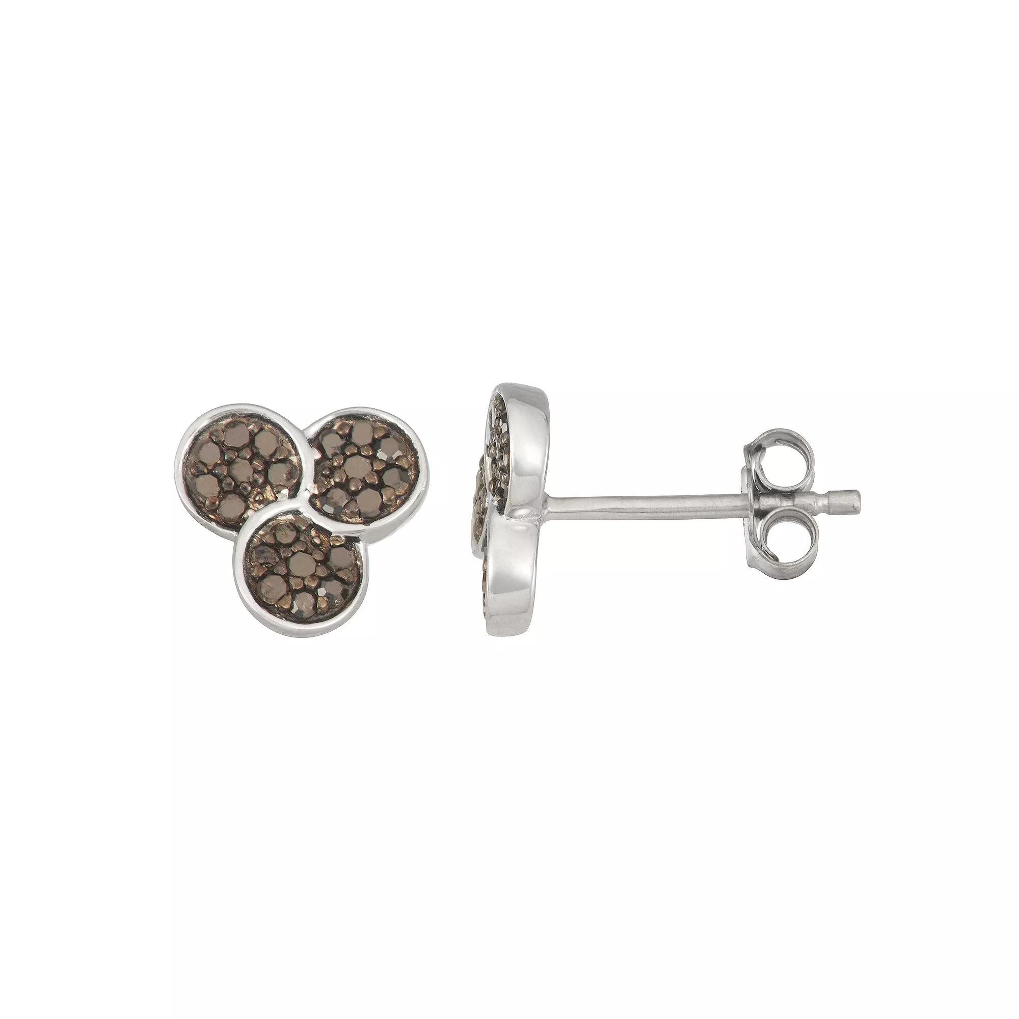 Jewelexcess Sterling Silver 1/5 Carat T.W. Black Diamond Stud Earrings, Women's Product Image