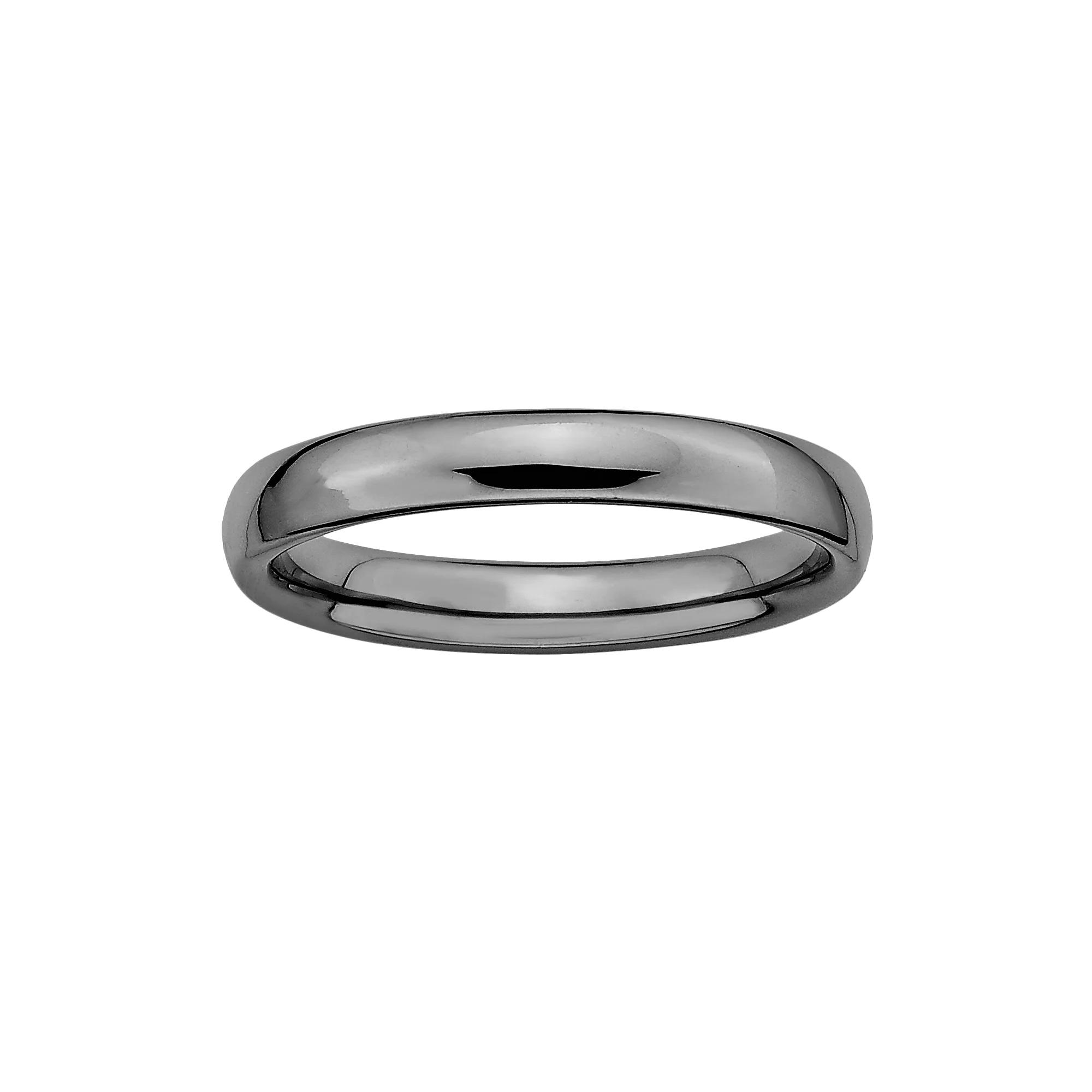 Stacks & Stones Ruthenium-Plated Sterling Silver Stack Ring, Women's, Size: 5, Black Product Image