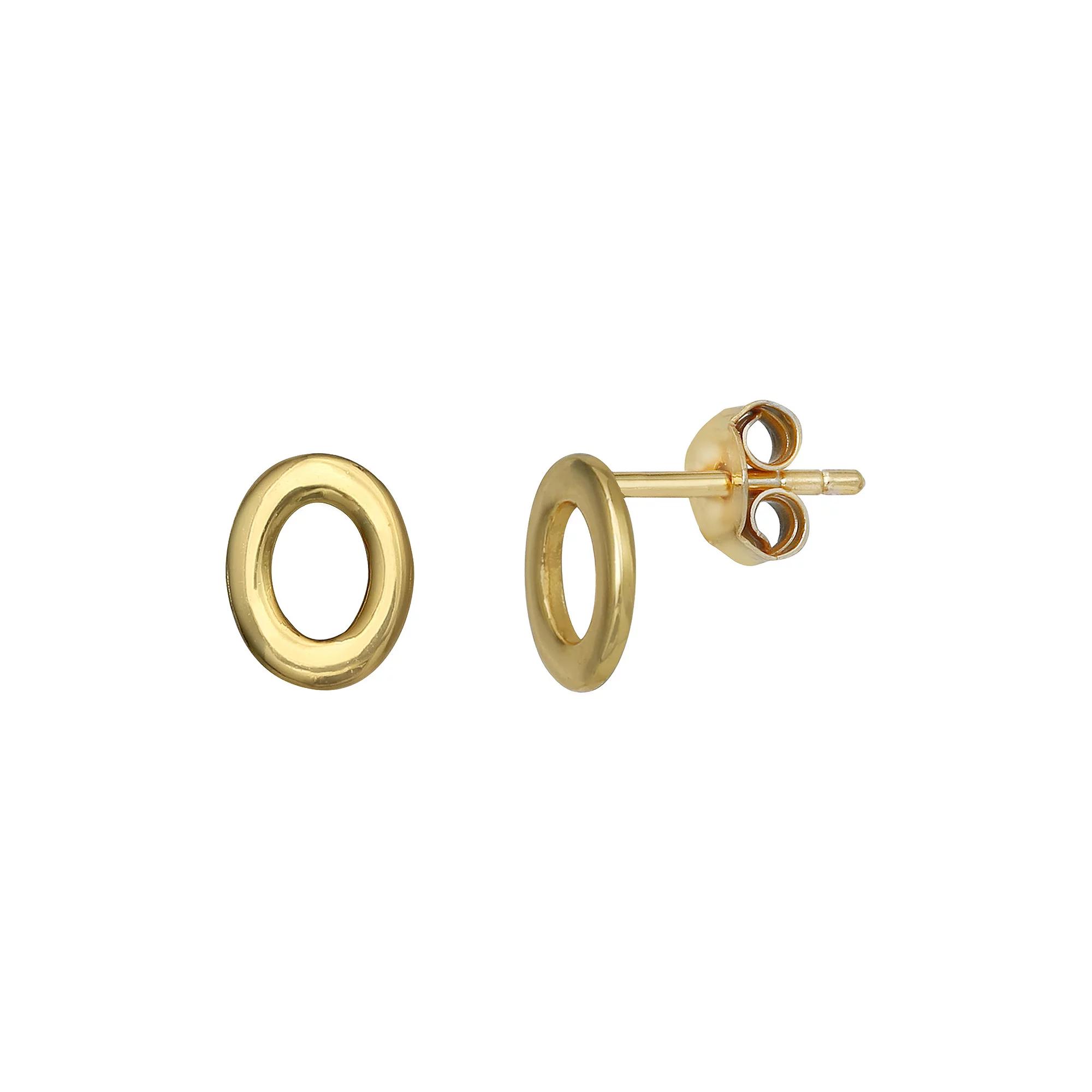 PRIMROSE Sterling Silver Initial Stud Earrings, Women's, Gold Tone C Product Image