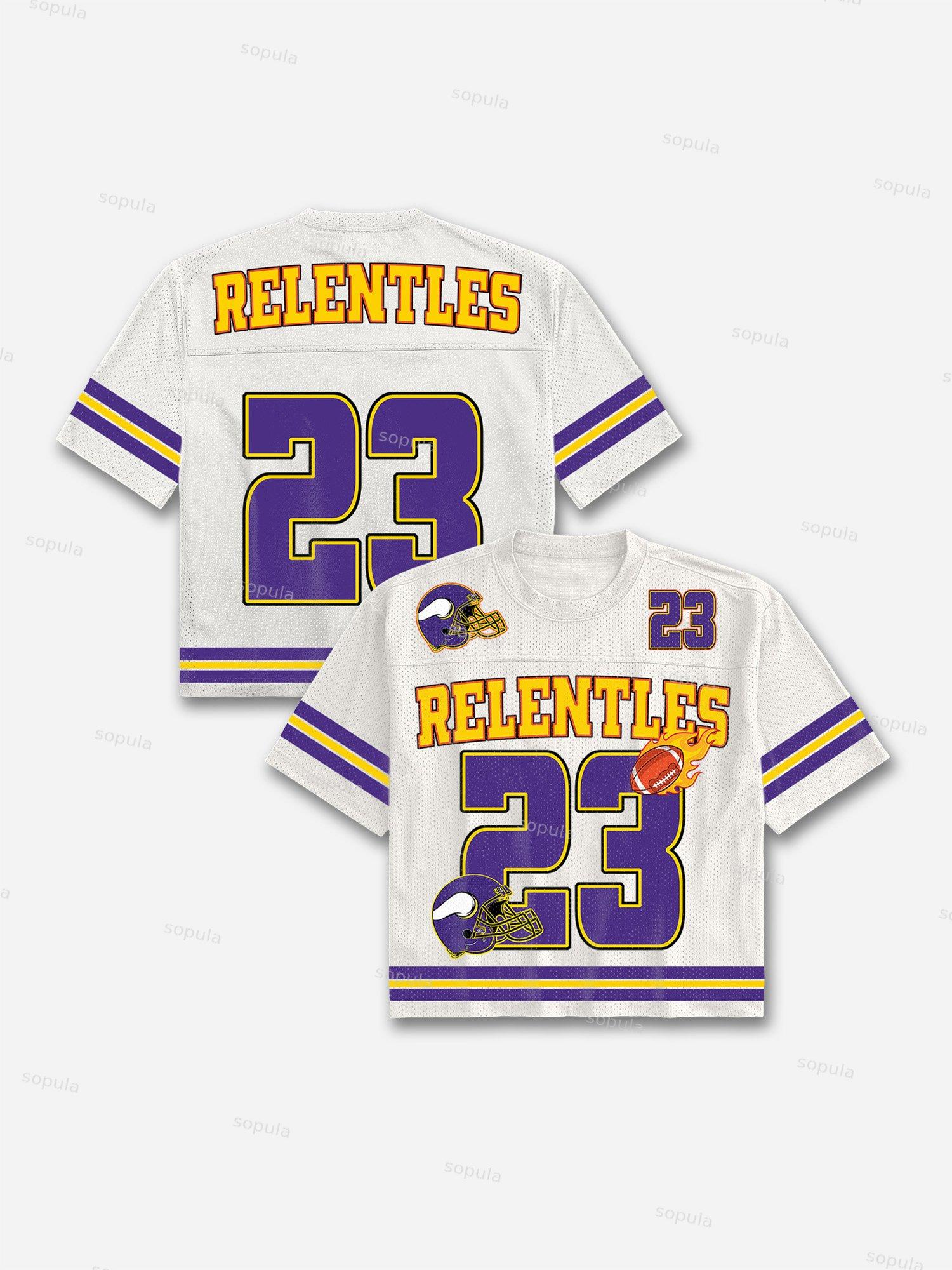 No.23 Football Print Blokecore Mesh Football Jersey T-shirt Product Image