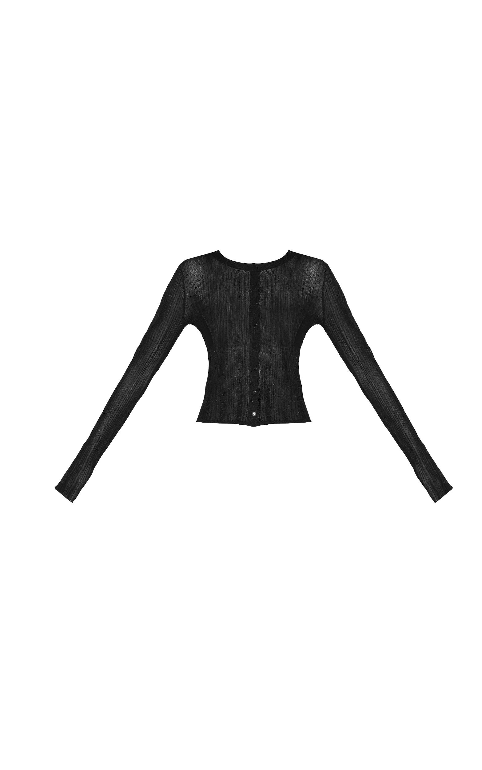 Black Sheer Knit Cardigan Product Image