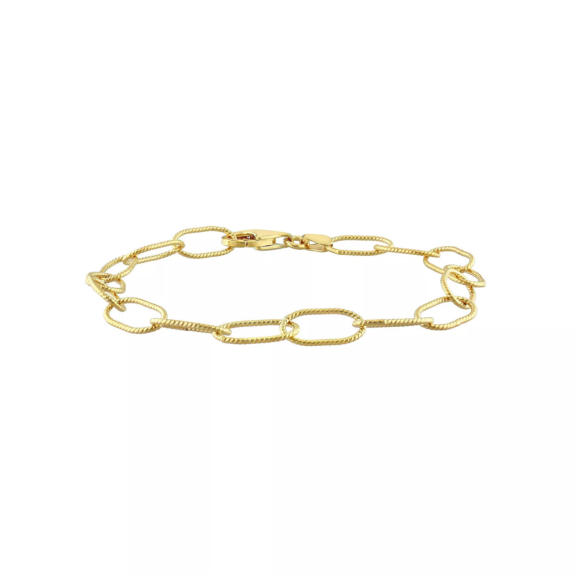 Stella Grace Sterling Silver 6.5 mm Twisted Rolo Chain Bracelet, Womens Rose Gold Tone Product Image