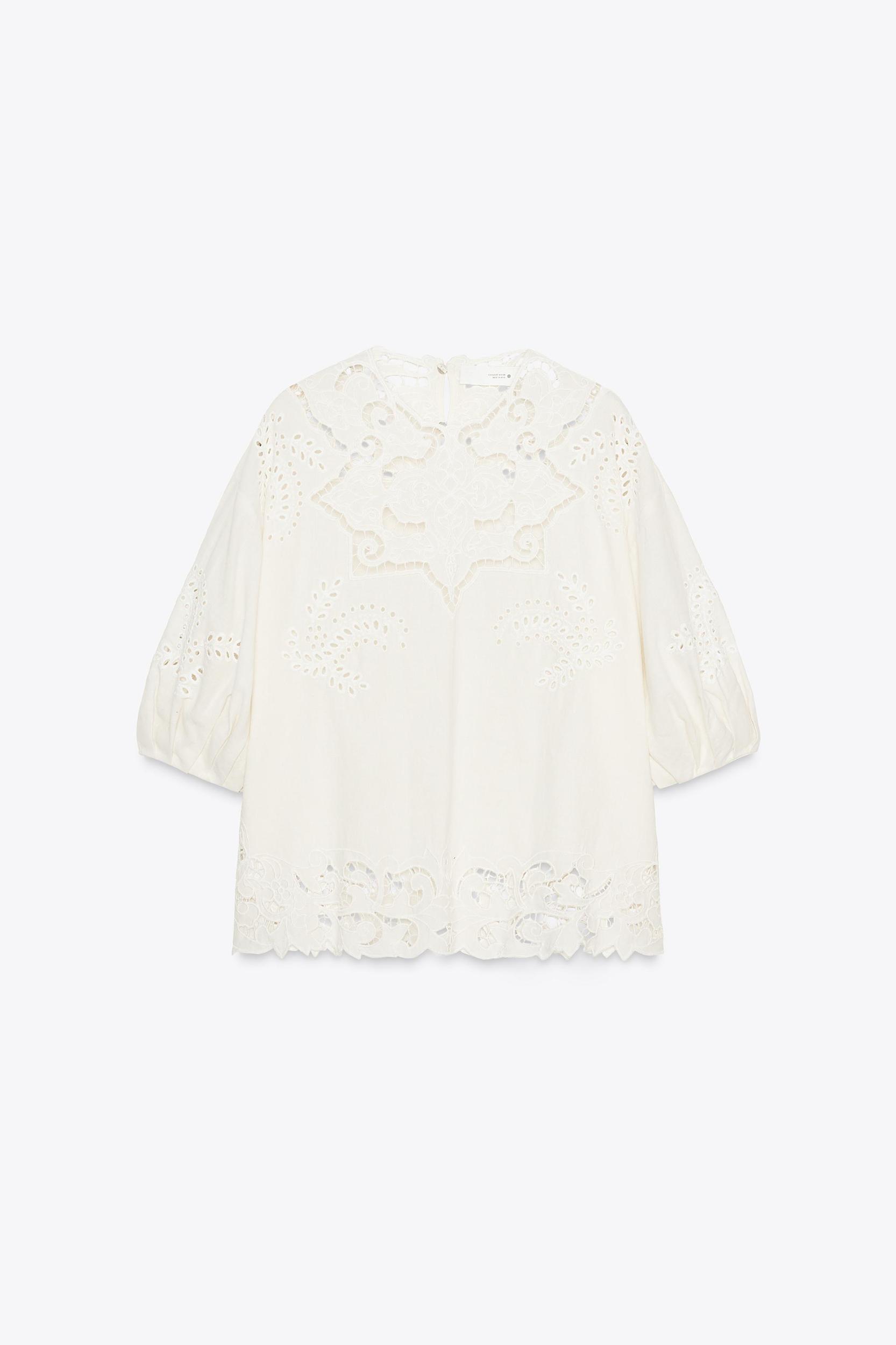ZW COLLECTION EYELET EMBROIDERED BLOUSE Product Image