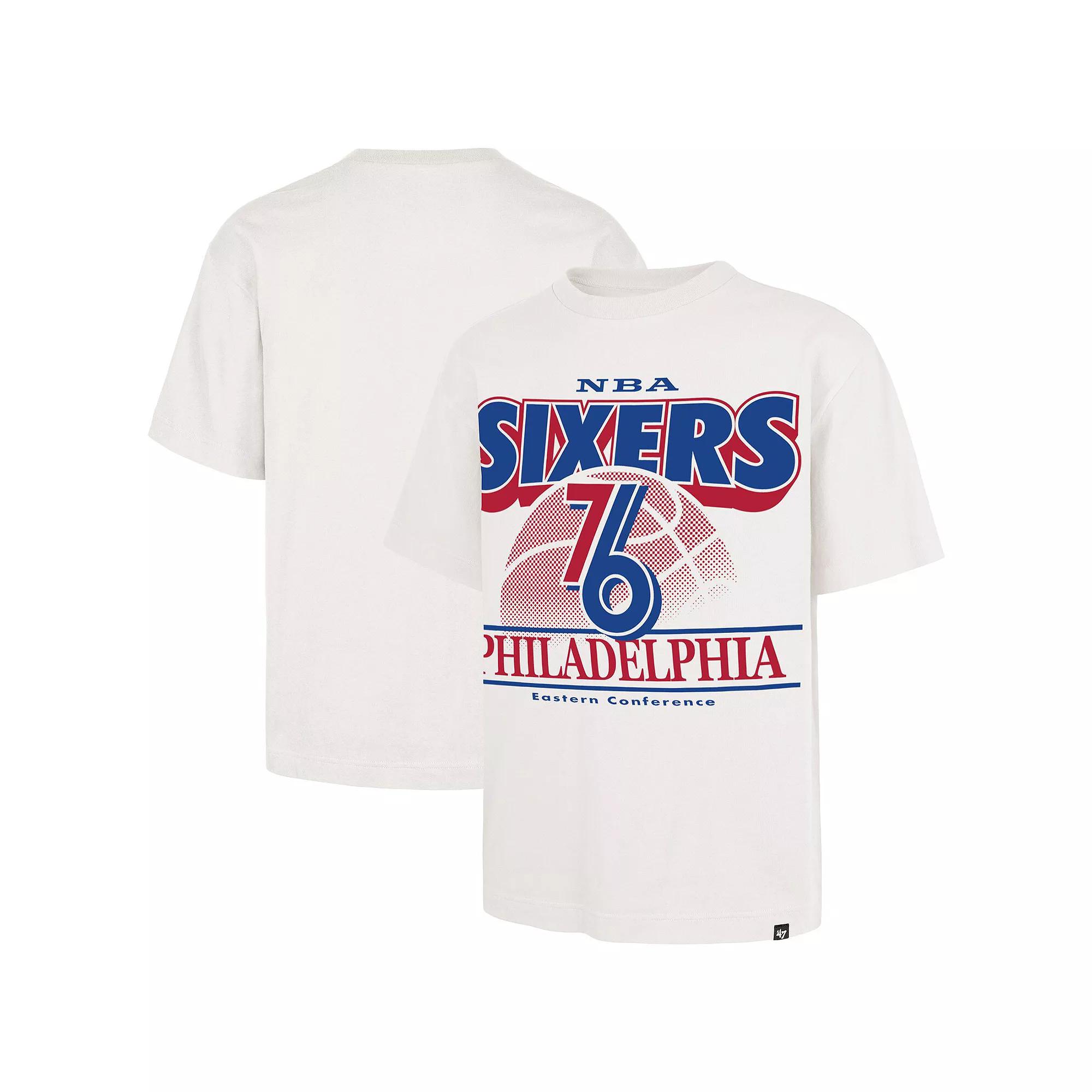 Men's '47 White Philadelphia 76ers City Edition Shifty Foundation T-Shirt,  Product Image