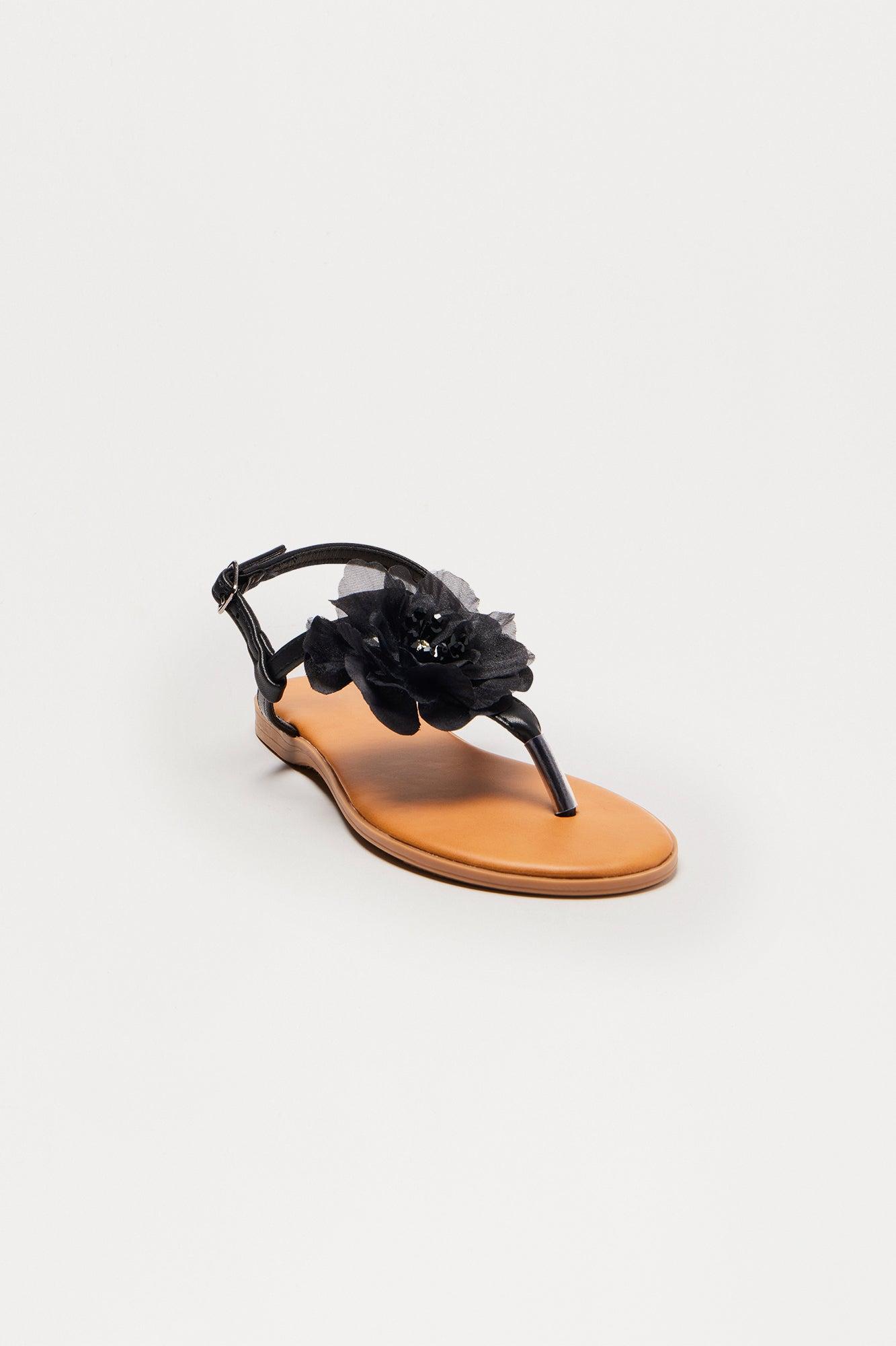 Addie Flower Sandals - Black Female Product Image