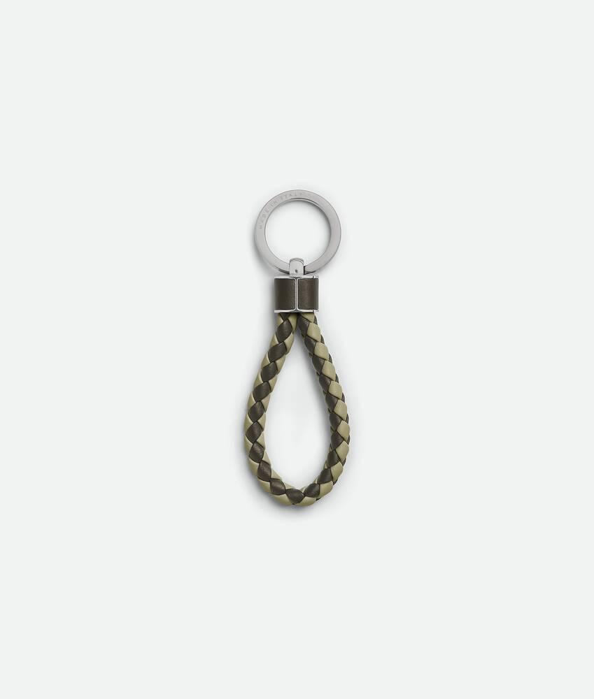 Men's Intreccio Key Ring in Kaki/travertine Product Image