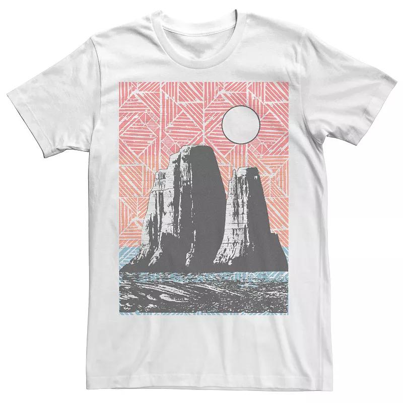 Men's Geometric Mesa Mountains Poster Tee, Size: Small, White Product Image