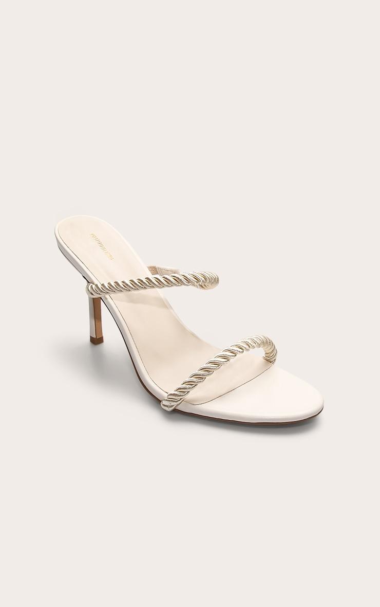 Natural Round Toe Double Rope Strap Barely There Heeled Sandals Product Image