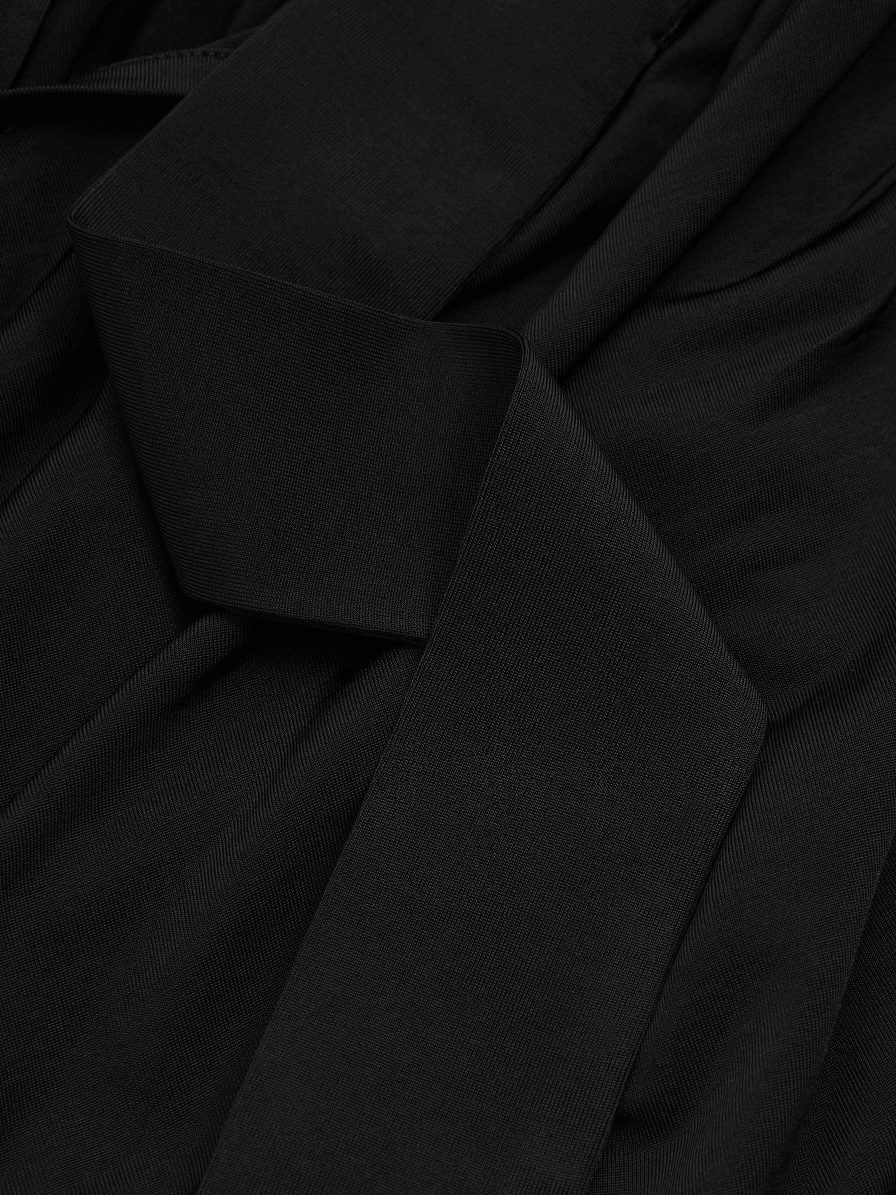 Draped Tie Neck Top in Black Product Image