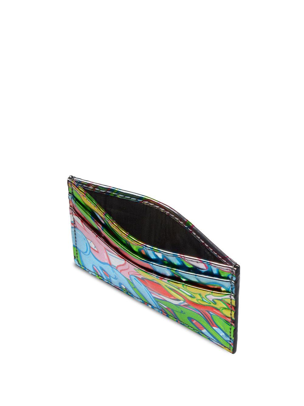 graffiti-print leather cardholder Product Image