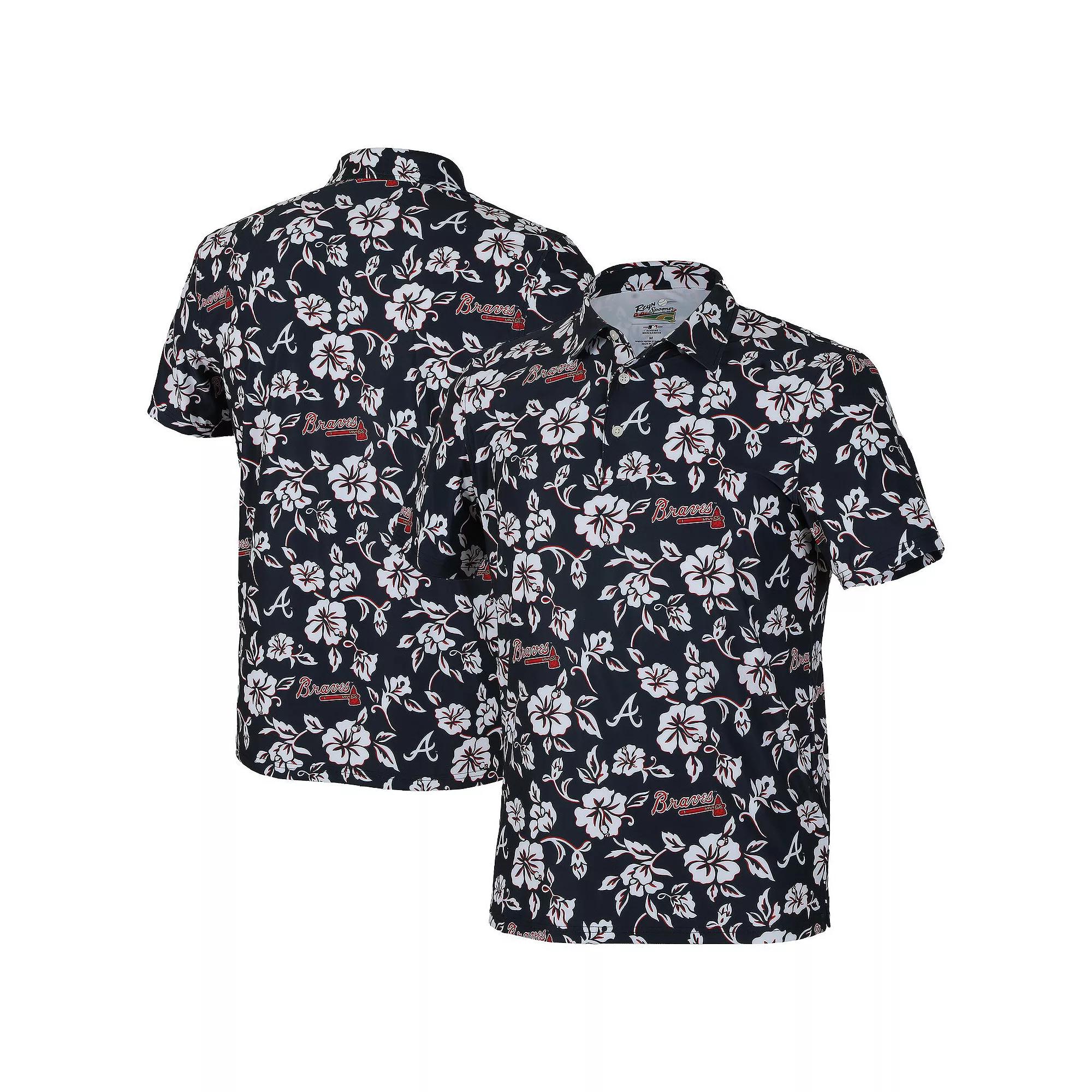 Men's Reyn Spooner Navy Atlanta Braves Pua Performance Polo,  Product Image